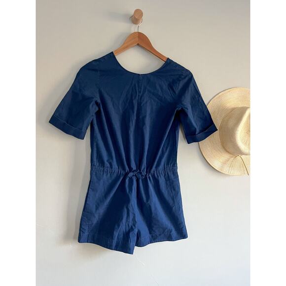 COS | Navy Drawstring Shorts Romper | US Sz 2 - Picture 2 of 13